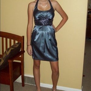 gray bluish with a strip of gems